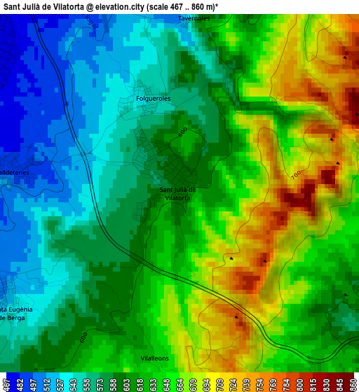 Sant Julià de Vilatorta elevation map