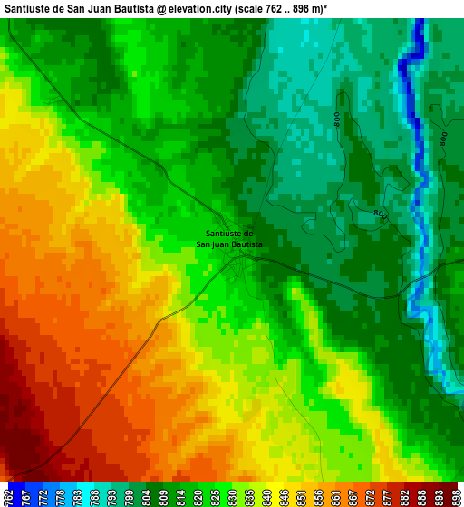 Santiuste de San Juan Bautista elevation map