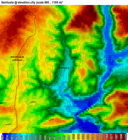 Santiuste elevation map