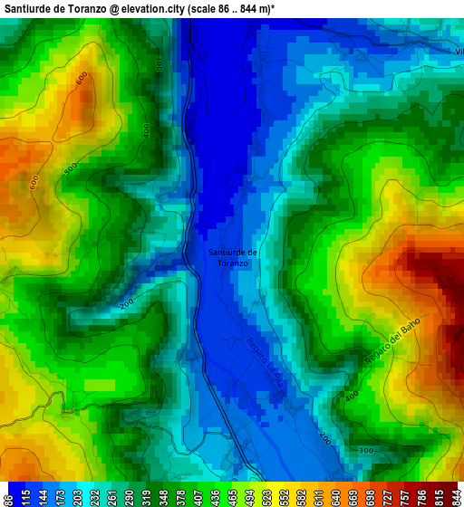 Santiurde de Toranzo elevation map