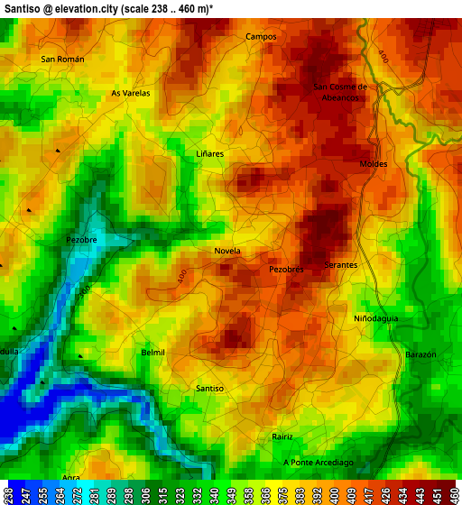 Santiso elevation map