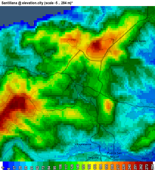 Santillana elevation map