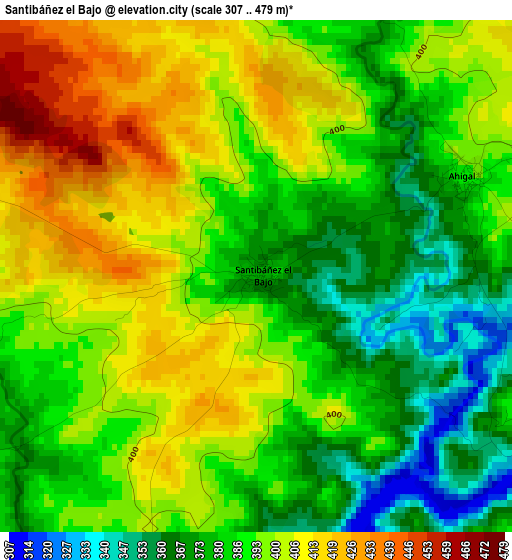 Santibáñez el Bajo elevation map