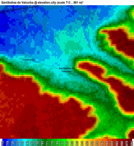 Santibáñez de Valcorba elevation map