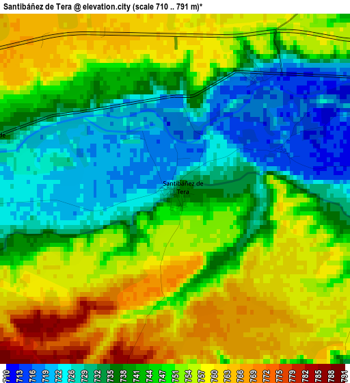 Santibáñez de Tera elevation map