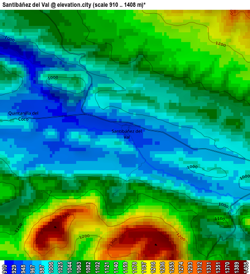 Santibáñez del Val elevation map