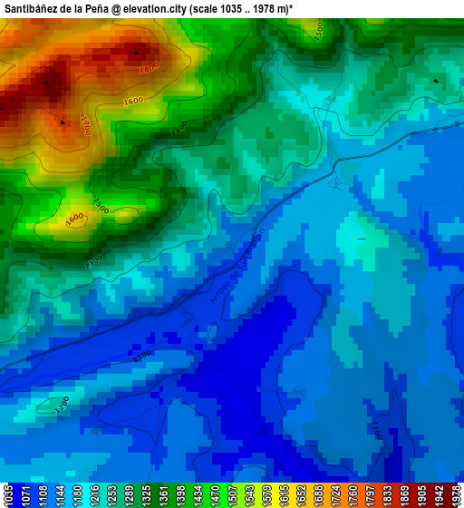 Santibáñez de la Peña elevation map