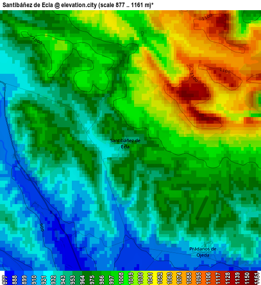 Santibáñez de Ecla elevation map