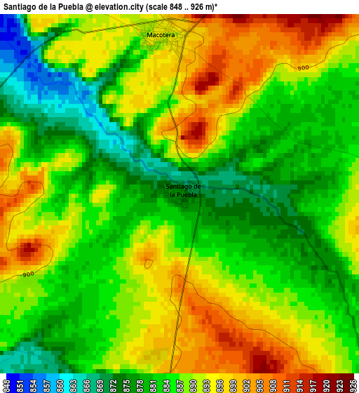 Santiago de la Puebla elevation map