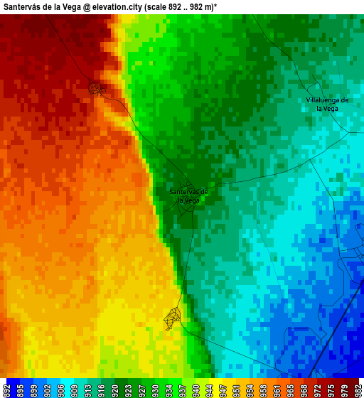 Santervás de la Vega elevation map