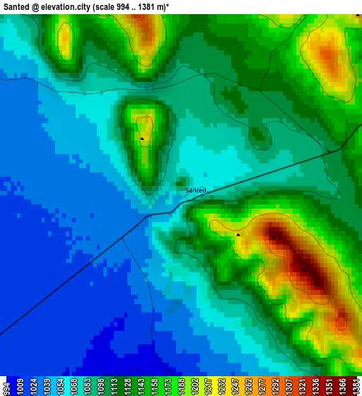 Santed elevation map