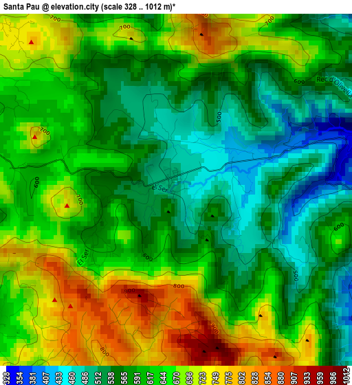 Santa Pau elevation map