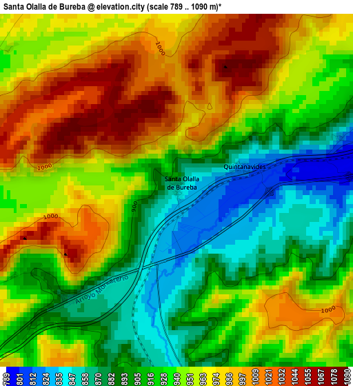 Santa Olalla de Bureba elevation map