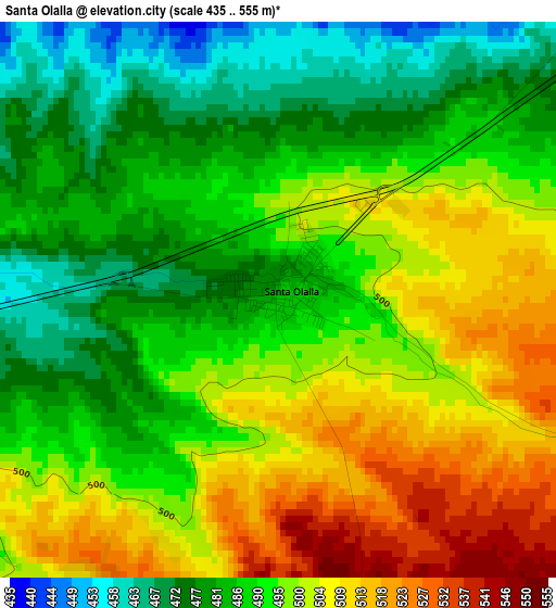 Santa Olalla elevation map