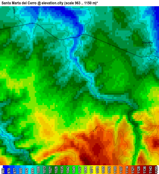 Santa Marta del Cerro elevation map