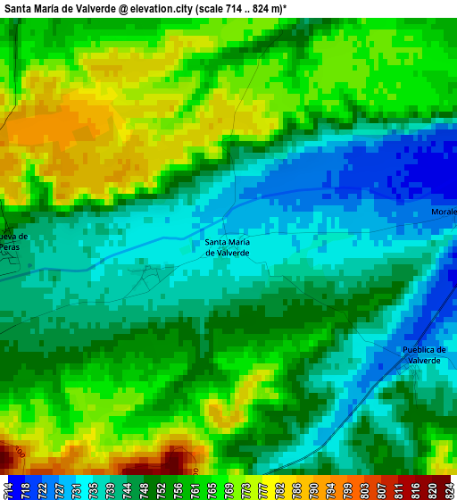 Santa María de Valverde elevation map