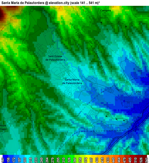 Santa Maria de Palautordera elevation map