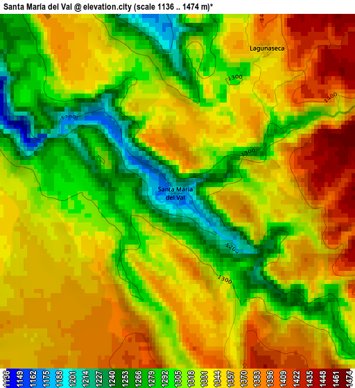 Santa María del Val elevation map