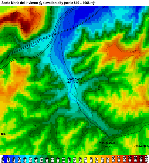 Santa María del Invierno elevation map