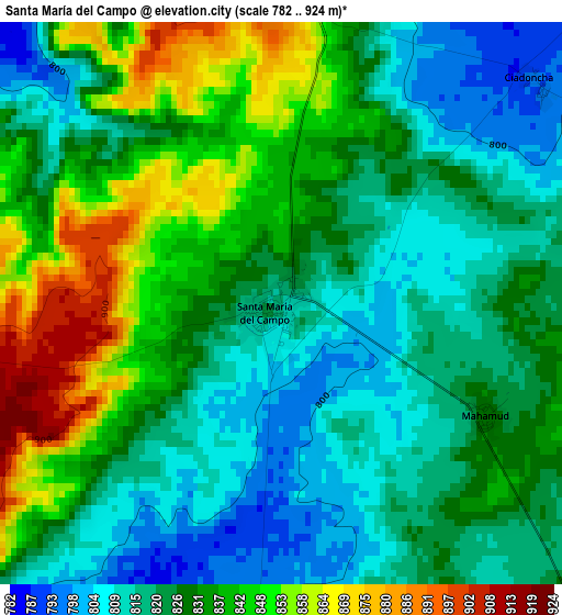 Santa María del Campo elevation map