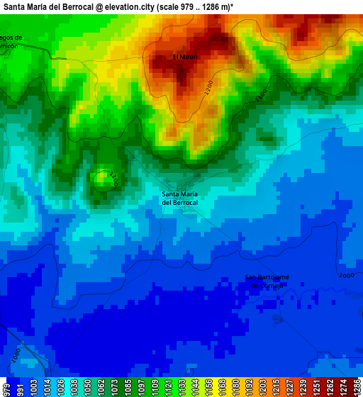 Santa María del Berrocal elevation map