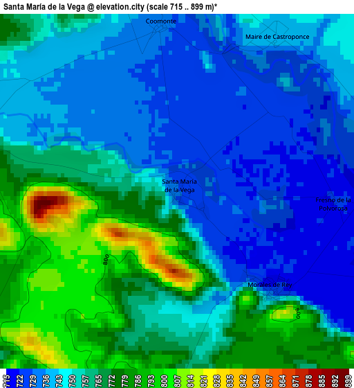 Santa María de la Vega elevation map