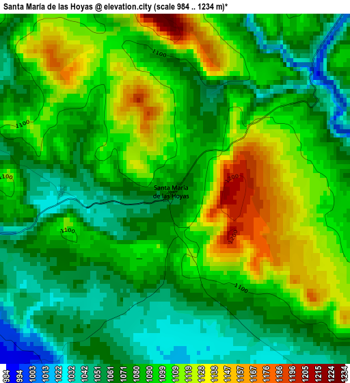 Santa María de las Hoyas elevation map