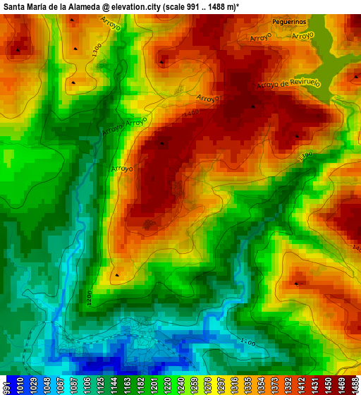 Santa María de la Alameda elevation map