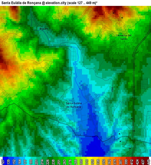 Santa Eulàlia de Ronçana elevation map