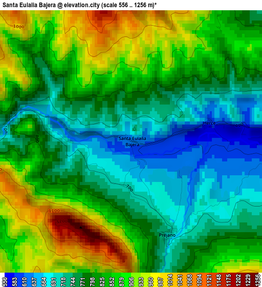 Santa Eulalia Bajera elevation map