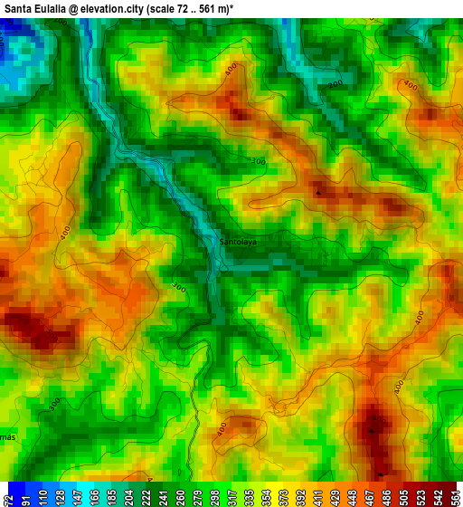 Santa Eulalia elevation map