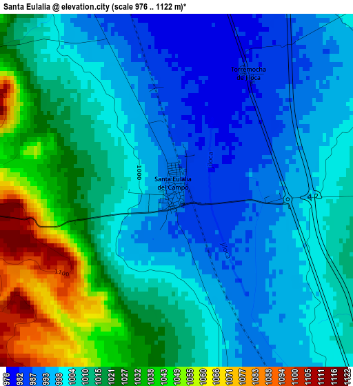 Santa Eulalia elevation map
