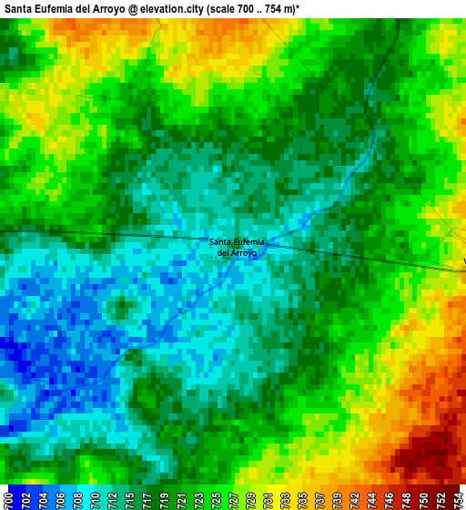 Santa Eufemia del Arroyo elevation map