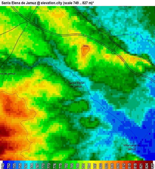 Santa Elena de Jamuz elevation map