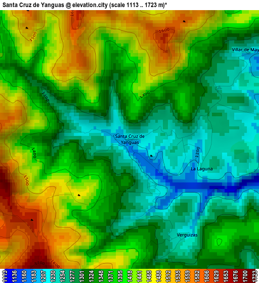 Santa Cruz de Yanguas elevation map