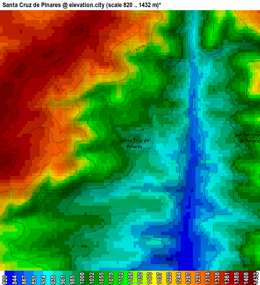 Santa Cruz de Pinares elevation map