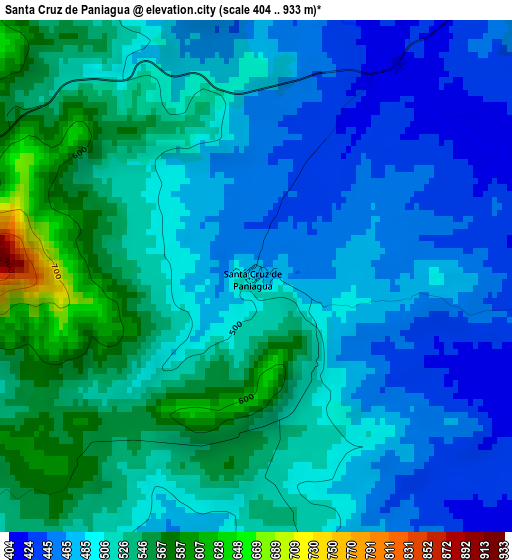 Santa Cruz de Paniagua elevation map