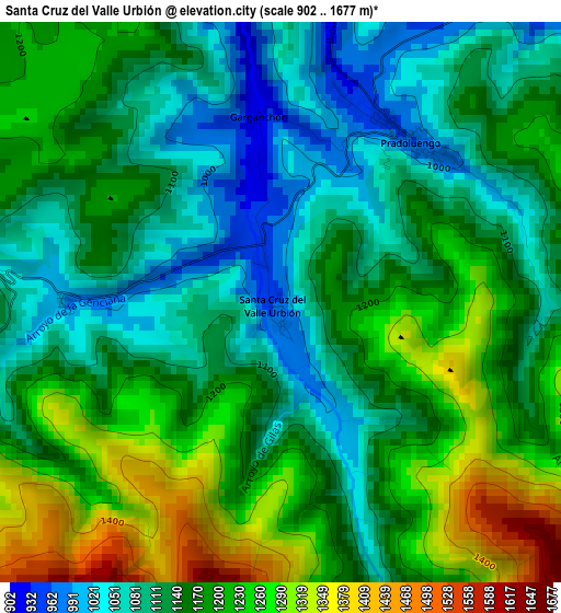 Santa Cruz del Valle Urbión elevation map