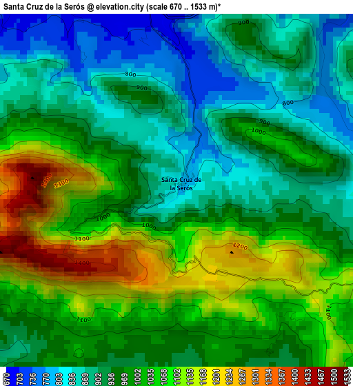 Santa Cruz de la Serós elevation map