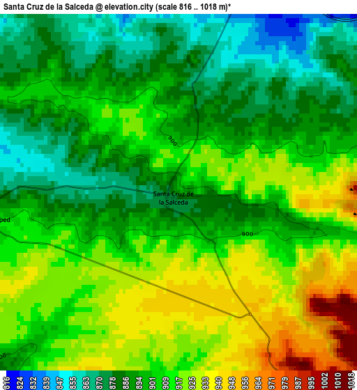 Santa Cruz de la Salceda elevation map