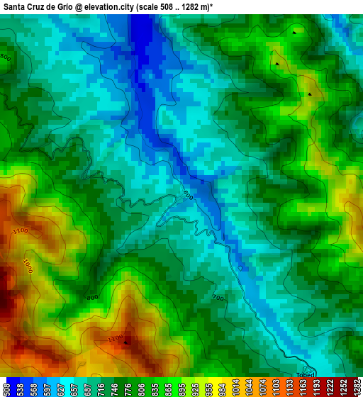 Santa Cruz de Grío elevation map