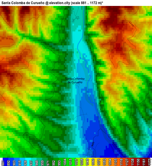 Santa Colomba de Curueño elevation map