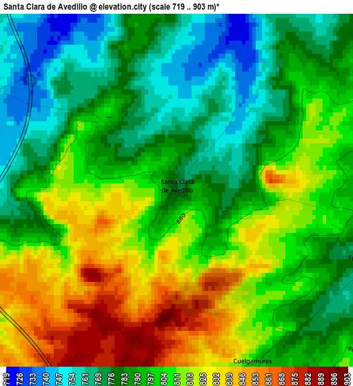 Santa Clara de Avedillo elevation map