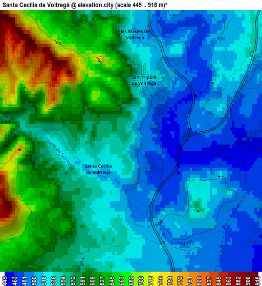 Santa Cecília de Voltregà elevation map