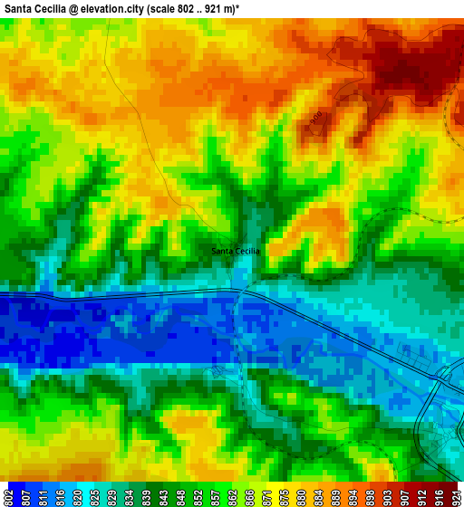 Santa Cecilia elevation map