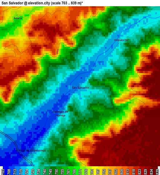 San Salvador elevation map