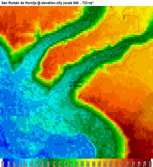 San Román de Hornija elevation map