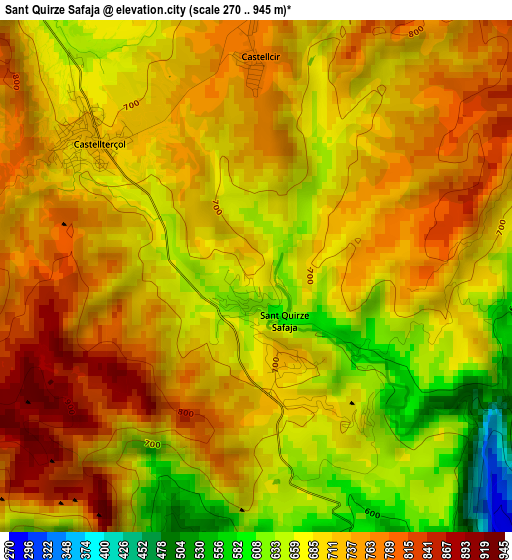 Sant Quirze Safaja elevation map