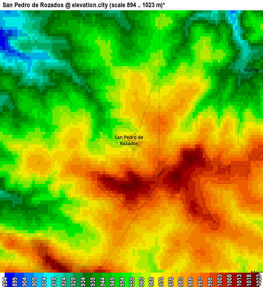 San Pedro de Rozados elevation map