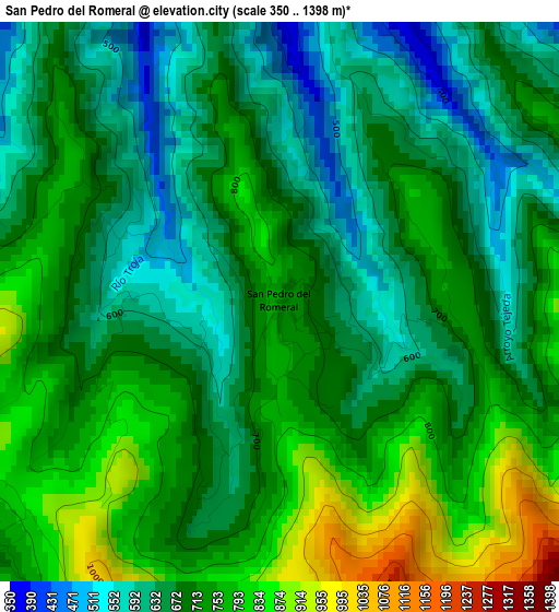 San Pedro del Romeral elevation map